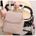 Leather Nappy Bag With Changing Pad And Washing bag Pu Leather Diaper Bag